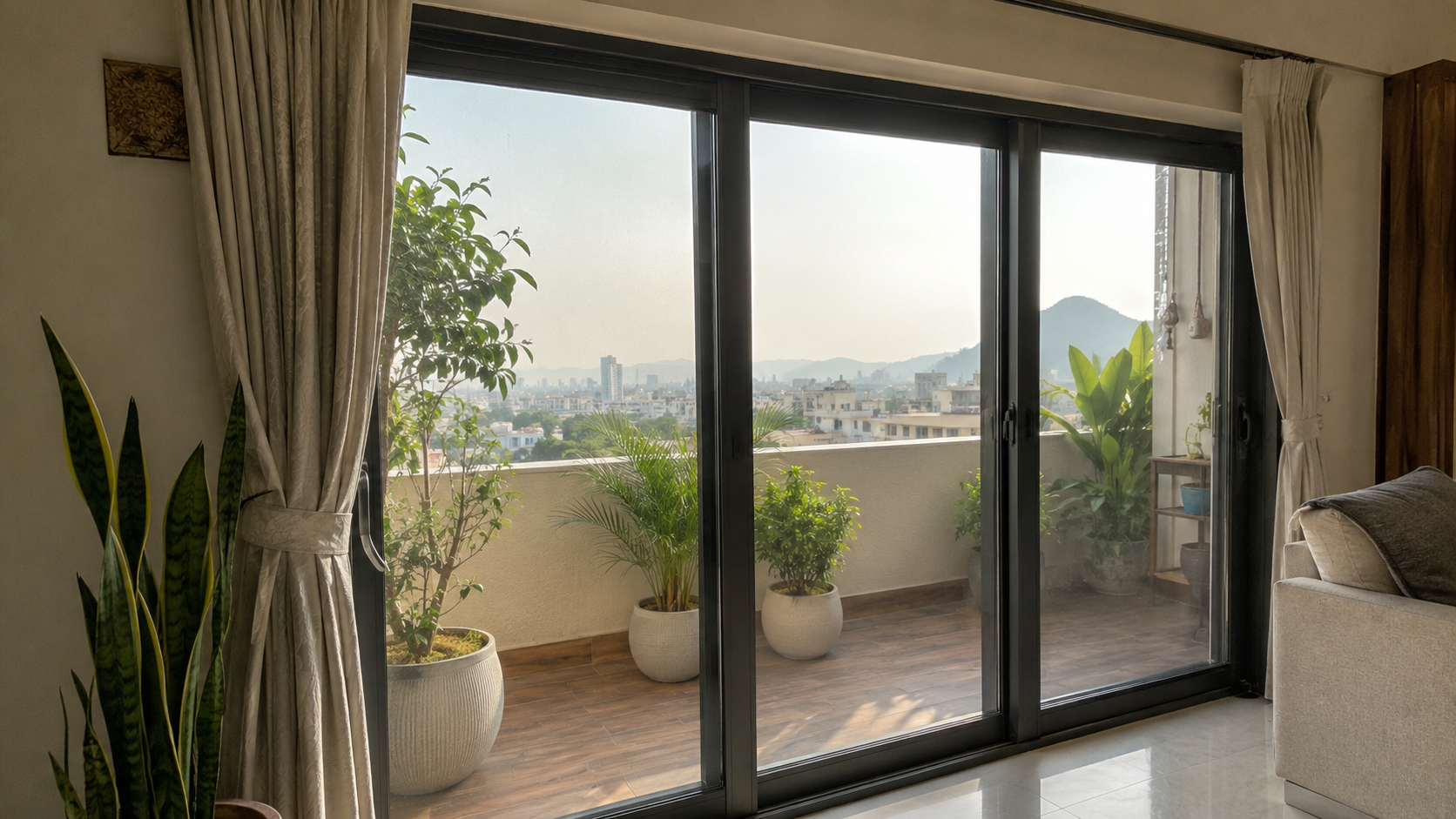Powder-Coated finish for aluminium doors and windows