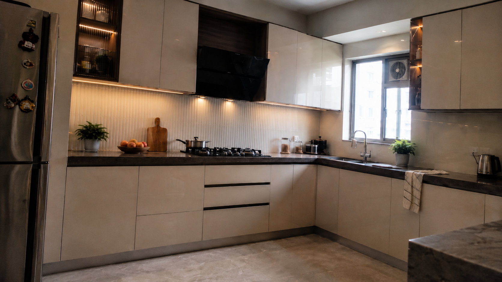 L-Shaped Modular Kitchen