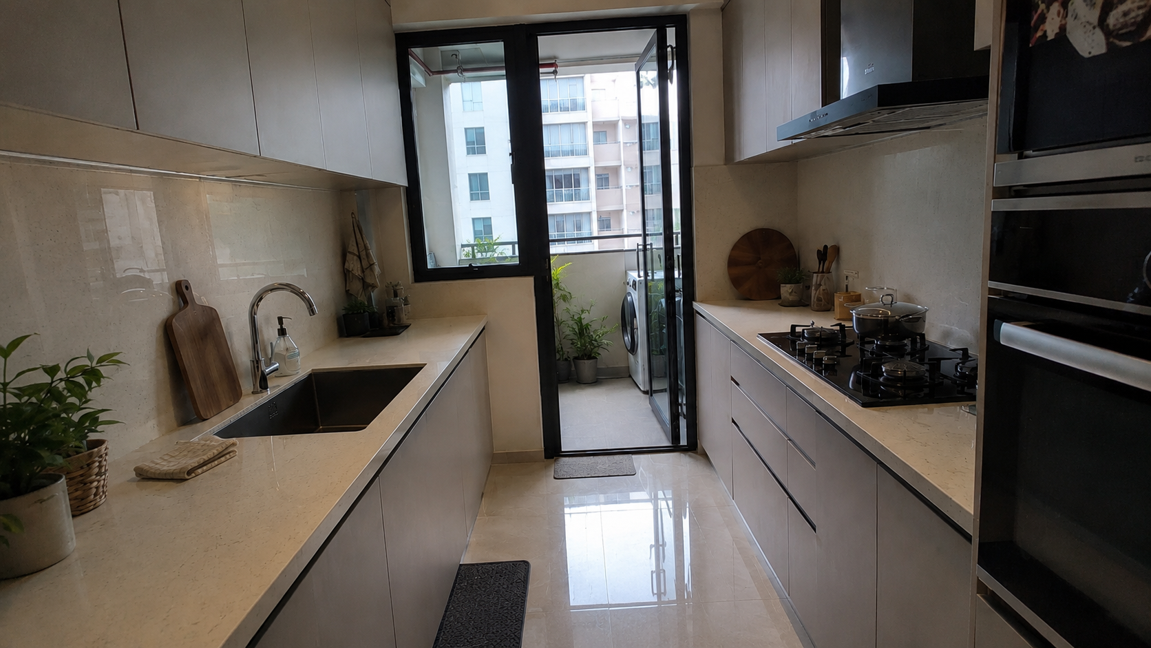 Parallel Kitchen — Compact Apartment